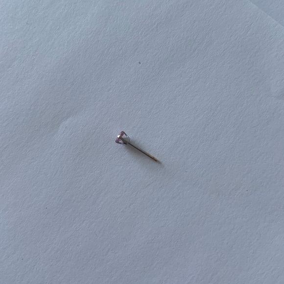 Delicate Dainty Small Pink Gemstone Stud Earrings - Picture 3 of 4